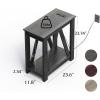 imageWLIVE Farmhouse End Table Narrow Side Table with Charging Station Slim End Table Side Table for Bedroom Living Room Small Spaces 2 USB and 2 Power Outlets Rustic BrownCharcoal Black