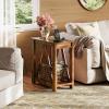 imageWLIVE Farmhouse End Table Narrow Side Table with Charging Station Slim End Table Side Table for Bedroom Living Room Small Spaces 2 USB and 2 Power Outlets Rustic BrownRustic Brown