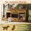 imageWLIVE Farmhouse TV Stand up to 65 Inch TV with 2 Storage Drawers amp Open Shelves Entertainment Center with Small DogCat House TV Cabinet for Living Room BedroomDog Crate Furniture Milk WhiteRetro Brown