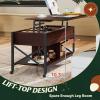imageWLIVE Folding Coffee Table Modern Portable Small Coffee Table with No Assembly Needed for Living Room Home Small Space Rustic BrownEspresso