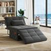 imageWLIVE Folding Ottoman Sleeper Chair 4in1 MultiFunction Convertible Sofa Bed Foot Rest with Adjustable Back for Living Room Dark GreyDark Grey