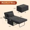 imageWLIVE Folding Ottoman Sleeper Chair 4in1 MultiFunction Convertible Sofa Bed Foot Rest with Adjustable Back for Living Room Dark GreyDark Grey
