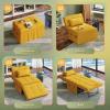 imageWLIVE Folding Ottoman Sleeper Chair 4in1 MultiFunction Convertible Sofa Bed Foot Rest with Adjustable Back for Living Room Dark GreyYellow