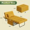 imageWLIVE Folding Ottoman Sleeper Chair 4in1 MultiFunction Convertible Sofa Bed Foot Rest with Adjustable Back for Living Room Dark GreyYellow