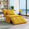 imageWLIVE Folding Ottoman Sleeper Chair 4in1 MultiFunction Convertible Sofa Bed Foot Rest with Adjustable Back for Living Room Dark GreyYellow