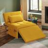 imageWLIVE Folding Ottoman Sleeper Chair 4in1 MultiFunction Convertible Sofa Bed Foot Rest with Adjustable Back for Living Room Dark GreyYellow