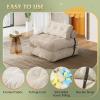 imageWLIVE Futon Sofa Bed Floor Chair with Adjustable Backrest Bean Bag Bed for Adults with Armrest Pillow Low Profile for Living Room Reading Bedroom Single BeigeBeige