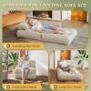 imageWLIVE Futon Sofa Bed Floor Chair with Adjustable Backrest Bean Bag Bed for Adults with Armrest Pillow Low Profile for Living Room Reading Bedroom Single BeigeBeige