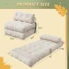 imageWLIVE Futon Sofa Bed Floor Chair with Adjustable Backrest Bean Bag Bed for Adults with Armrest Pillow Low Profile for Living Room Reading Bedroom Single BeigeBeige