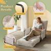 imageWLIVE Futon Sofa Bed Floor Chair with Adjustable Backrest Bean Bag Bed for Adults with Armrest Pillow Low Profile for Living Room Reading Bedroom Single BeigeBeige