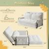 imageWLIVE Futon Sofa Bed Floor Chair with Adjustable Backrest Bean Bag Bed for Adults with Armrest Pillow Low Profile for Living Room Reading Bedroom Single BeigeBeige