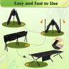 imageWLIVE Military Camping Cot Portable Folding Cots for Sleeping with Carry Bag Outdoor Camping Bed for Adults with Side Pocket Support 300 Lbs BlackBlack
