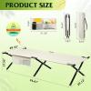imageWLIVE Military Camping Cot Portable Folding Cots for Sleeping with Carry Bag Outdoor Camping Bed for Adults with Side Pocket Support 300 Lbs BlackSilver Greige