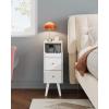imageWLIVE Narrow Nightstand with Drawers Narrow Bedside Tables with Open Shelf amp Cable Hole Small Nightstand for Bedroom Modern Storage Side Table for Small SpacesLiving Room CherryWhite