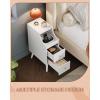 imageWLIVE Narrow Nightstand with Drawers Narrow Bedside Tables with Open Shelf amp Cable Hole Small Nightstand for Bedroom Modern Storage Side Table for Small SpacesLiving Room CherryWhite