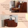 imageWLIVE Narrow Nightstand with Drawers Narrow Bedside Tables with Open Shelf amp Cable Hole Small Nightstand for Bedroom Modern Storage Side Table for Small SpacesLiving Room CherryCherry