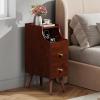 imageWLIVE Narrow Nightstand with Drawers Narrow Bedside Tables with Open Shelf amp Cable Hole Small Nightstand for Bedroom Modern Storage Side Table for Small SpacesLiving Room CherryCherry