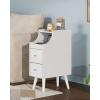 imageWLIVE Narrow Nightstand with Drawers Narrow Bedside Tables with Open Shelf amp Cable Hole Small Nightstand for Bedroom Modern Storage Side Table for Small SpacesLiving Room CherryWhite