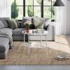 imageWLIVE Round Coffee Table 256 Glass Coffee Table with Storage Shelf Modern Living Room Table Center Table with Clear Glass for Small Spaces Living Room Apartment Office BlackWhite