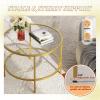 imageWLIVE Round Coffee Table 256 Glass Coffee Table with Storage Shelf Modern Living Room Table Center Table with Clear Glass for Small Spaces Living Room Apartment Office BlackGold