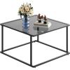 imageWLIVE Round Coffee Table 256 Glass Coffee Table with Storage Shelf Modern Living Room Table Center Table with Clear Glass for Small Spaces Living Room Apartment Office BlackBlack