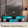 imageWLIVE TV Stand Deformable TV Stand with LED Strip Modern Entertainment Center Gaming Media 3 Pieces Console Cabinet for Living Room Bedroom BlackBlack