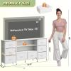 imageWLIVE TV Stand Dresser for 505560 inch TV Entertainment Center with LED Lights amp Fabric Drawers Dresser TV Stand for Bedroom and Living Room with Open Shelves Rustic BrownWhite