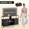 imageWLIVE TV Stand Dresser for 505560 inch TV Entertainment Center with LED Lights amp Fabric Drawers Dresser TV Stand for Bedroom and Living Room with Open Shelves Rustic BrownBlack