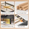 imageWLIVE Upholstered Bed Frame Full Size Bed Frame with Headboard Platform Bed with Wood Slats 1500LBS Mattress Foundation No Box Spring Needed Easy Assembly Velvet BlackVelvet Grey