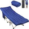 imageWLIVE 1200D Double Layer Oxford Camping Cots for Adults Folding Cots for Sleeping with Mattress Outdoor Folding Bed with Carry Bag Portable Camping Bed for Sleeping Resting Camping BlackBlue
