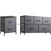 imageWLIVE 2Drawer Nightstand and 5Drawer Dresser Set Fabric Storage Tower for Bedroom Hallway Nursery Closets Tall Chest Organizer Unit with Textured Print Fabric Bins Steel Frame
