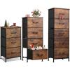 imageWLIVE 3 Drawer 4 Drawer and 5 Drawer Dresser Set Dresser for Bedroom Closet Hallway Storage Organizer Unit Dressers amp Chests of Drawers Rustic Brown Wood Grain Print