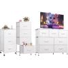 imageWLIVE 3 Drawer 4 Drawer and 7 Drawer Dresser Set Dresser for Bedroom Closet Hallway Storage Organizer Unit Dressers amp Chests of Drawers White