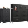 imageWLIVE 3 Drawer and 9 Drawer Dresser Set Dresser for Bedroom Closet Hallway Storage Organizer Unit Dressers amp Chests of Drawers with Fabric Bins Charcoal Black