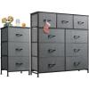 imageWLIVE 3 Drawer and 9 Drawer Dresser Set Dresser for Bedroom Closet Hallway Storage Organizer Unit Dressers amp Chests of Drawers with Fabric Bins Dark Grey