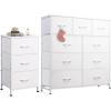 imageWLIVE 3 Drawer and 9 Drawer Dresser Set Dresser for Bedroom Closet Hallway Storage Organizer Unit Dressers amp Chests of Drawers with Fabric Bins White