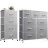 imageWLIVE 4 Drawer Dresser and 9 Drawer Dresser Set Dresser for Bedroom Closet Hallway Storage Dresser Organizer Unit Dressers amp Chests of Drawers with Fabric Bins Light Grey