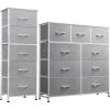 imageWLIVE 5 Drawer Dresser and 9 Drawer Dresser Set Dresser for Bedroom Closet Hallway Storage Dresser Organizer Unit Dressers amp Chests of Drawers with Fabric Bins Light Grey