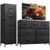 imageWLIVE 5 Drawer and 7 Drawer Dresser Set Dresser for Bedroom Closet Hallway Storage Organizer Unit Dressers amp Chests of Drawers with Fabric Bins Charcoal Black