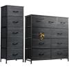 imageWLIVE 5 Drawer and 9 Drawer Dresser Set Dresser for Bedroom Closet Hallway Storage Organizer Unit Dressers amp Chests of Drawers with Fabric Bins Charcoal Black Wood Grain Print