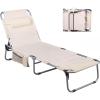 imageWLIVE Beach Lounge Chair for Adults 4Position Folding Tanning Chairs with Face Hole 2 Legs Support Portable Outdoor Chair for Beach Pool RedBeige