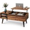 imageWLIVE Coffee Table for Living Room Lift Top Coffee Table with StorageSmall Modern Living Room Table with Adjustable Shelf and Storage CompartmentWood Rustic Brown