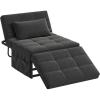 imageWLIVE Folding Ottoman Sleeper Chair 4in1 MultiFunction Convertible Sofa Bed Foot Rest with Adjustable Back for Living Room Dark GreyDark Grey