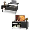 imageWLIVE Lift Top Coffee Table for Living Room with Mid Century TV Stand for 55 Inch TV