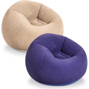 imageWLIVE 2 Pcs Bean Bag Chair Inflatable Comfy Chair for Adults Kids Suit for Dorm Gaming Room BlackBeige Purple