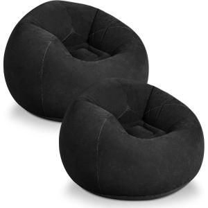 imageWLIVE 2 Pcs Bean Bag Chair Inflatable Comfy Chair for Adults Kids Suit for Dorm Gaming Room BlackBlack