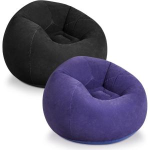 imageWLIVE 2 Pcs Bean Bag Chair Inflatable Comfy Chair for Adults Kids Suit for Dorm Gaming Room BlackPurpleblack