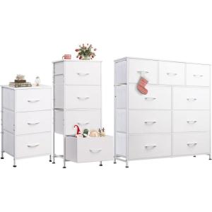 imageWLIVE 3 Drawer 4 Drawer and 9 Drawer Dresser Set Dresser for Bedroom Closet Hallway Storage Organizer Unit Dressers amp Chests of Drawers White