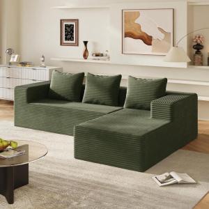 imageWLIVE 35 Boneless Chair for Living Room Bean Bag Chair for Adults with Pillows Comfortable Floor Chair Beige SingleGreen