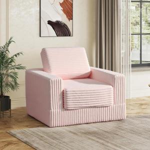 imageWLIVE 35 Boneless Chair for Living Room Bean Bag Chair for Adults with Pillows Comfortable Floor Chair Beige SinglePink